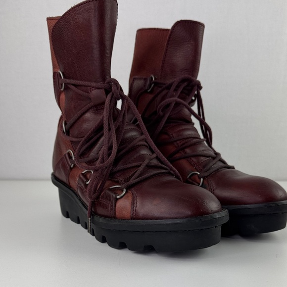 John Fluevog Shoes - John Fluevog - Bronco Mid-Height Biker Boot Burgundy